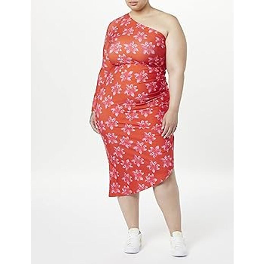 Jonathan Cohen Floral One Shoulder Dress